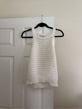 White Crochet Knit Tank Top Jcrew
